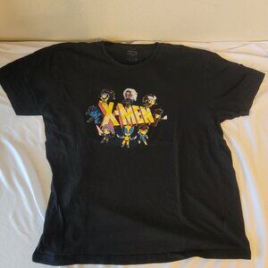 Teeturtle X-Men Chibi Rogue Gambit Wolverine Storm Beast Black Graphic T-Shirt